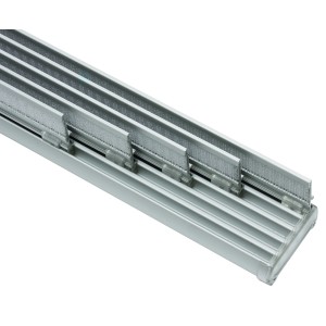 Gardinia Flächenvorhangschiene Komfort, 5-läufig, Silber, 280 cm, Komplett-Set für moderne Fenstergestaltung.