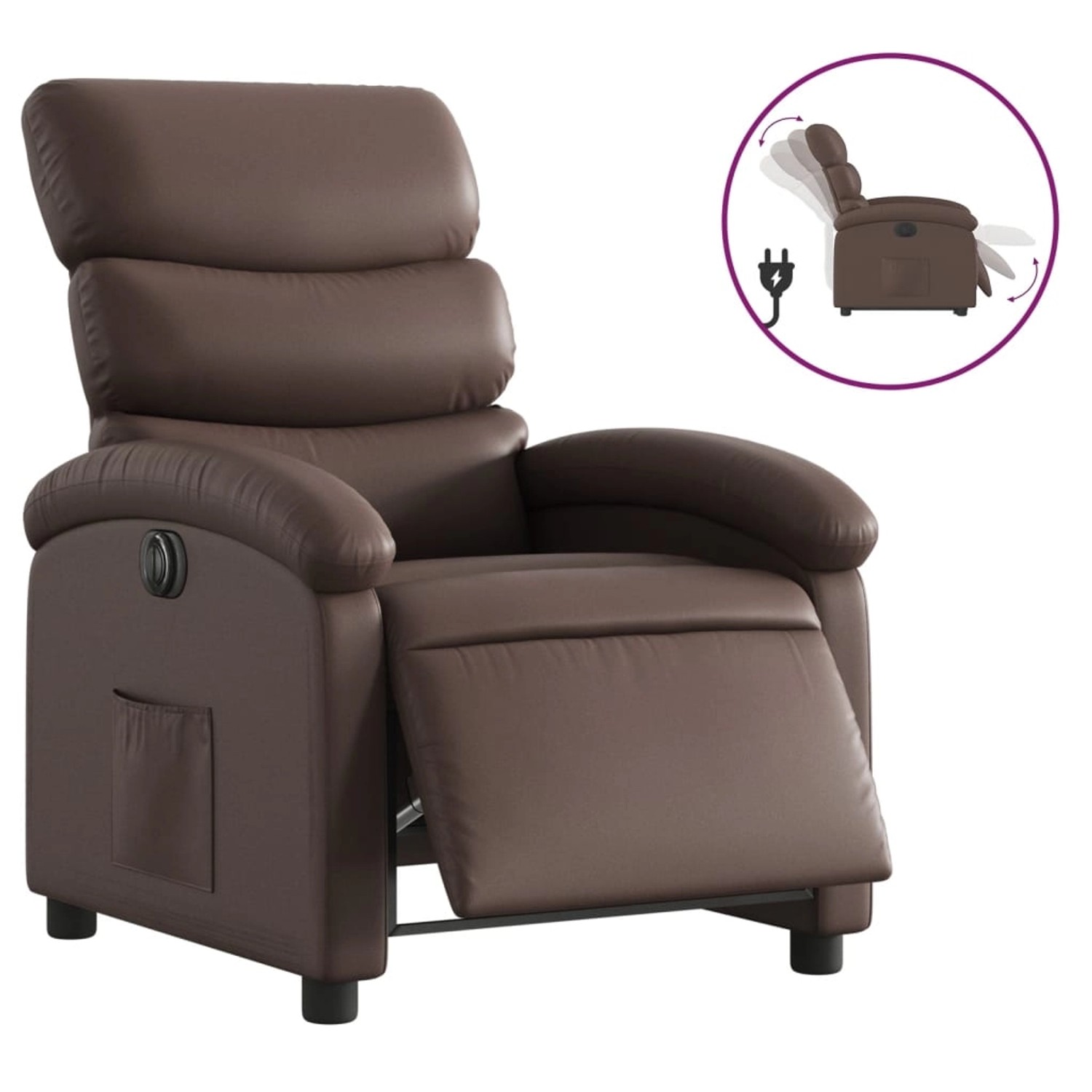 vidaXL Elektrischer Relaxsessel Braun Kunstleder 3204028 günstig online kaufen