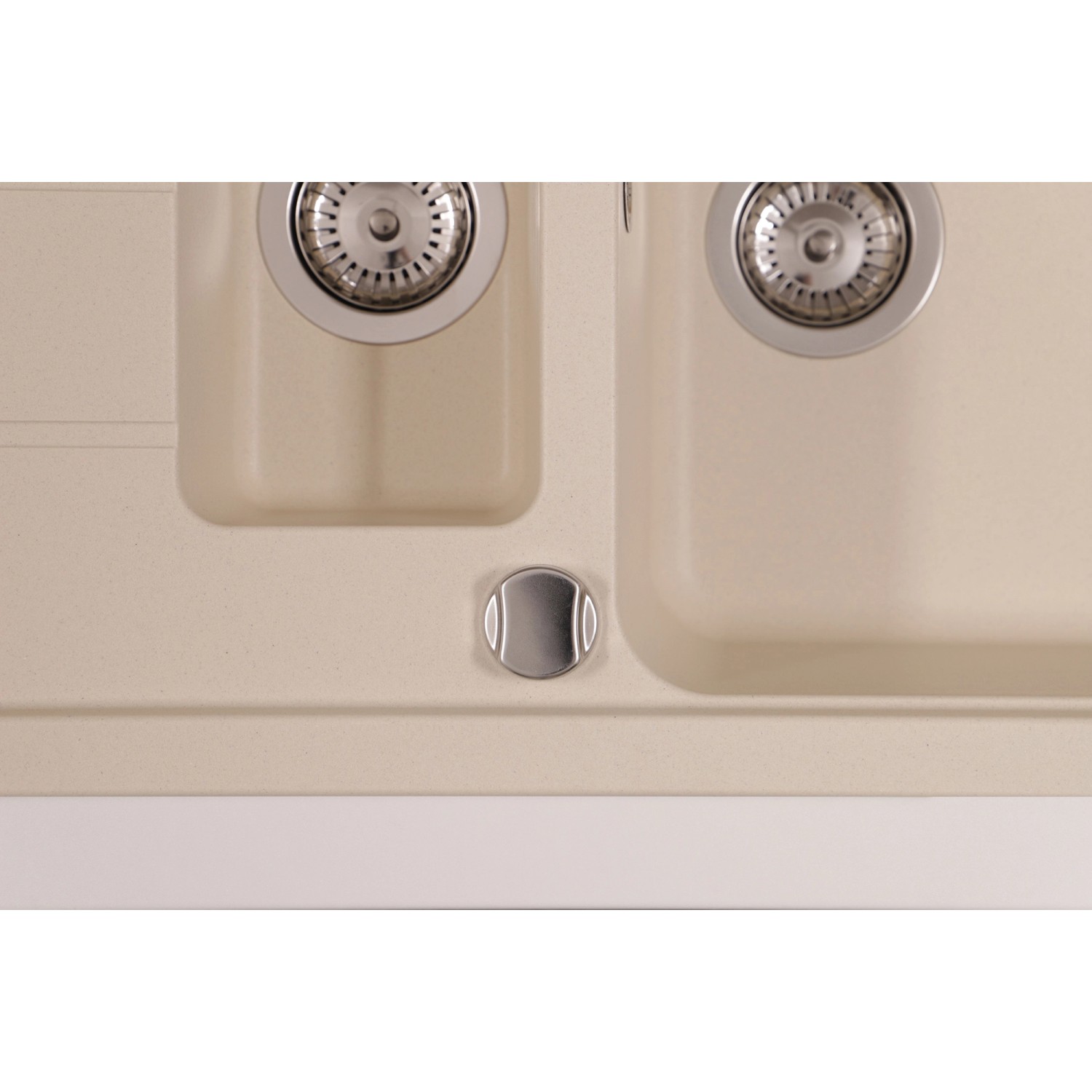 Respekta Einbauspüle Massivgranit Austin 100 cm x 50 cm mit Zusatzbecken Vanile_6
