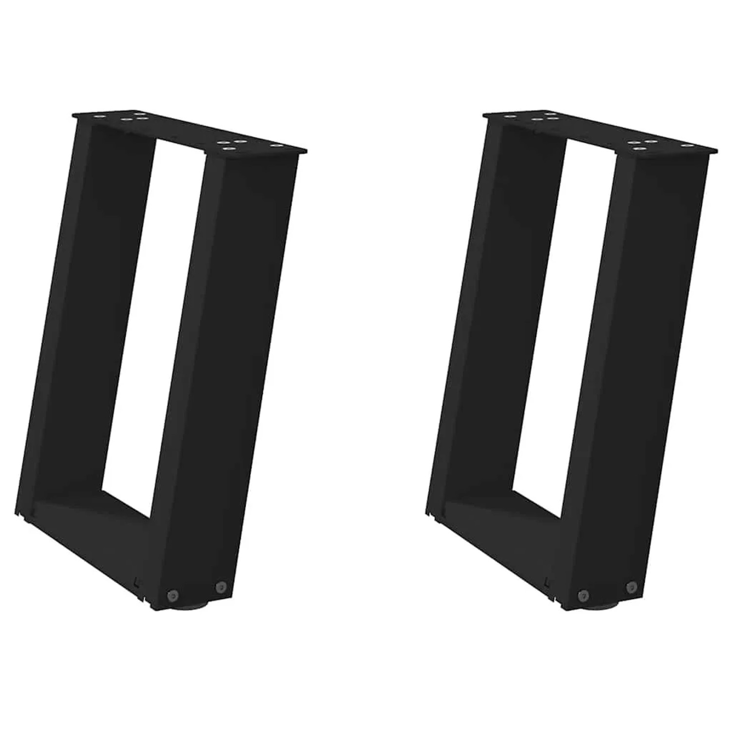 vidaXL Couchtischbeine U-Form 2 Stk Schwarz 38x42-43 cm Stahl 4012760 günstig online kaufen