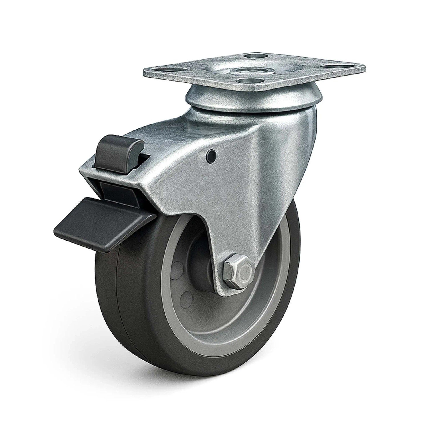 Wiltec Lenkrolle M. Bremse Transportrolle Laufrolle 125Mm 100Kg Möbelrolle