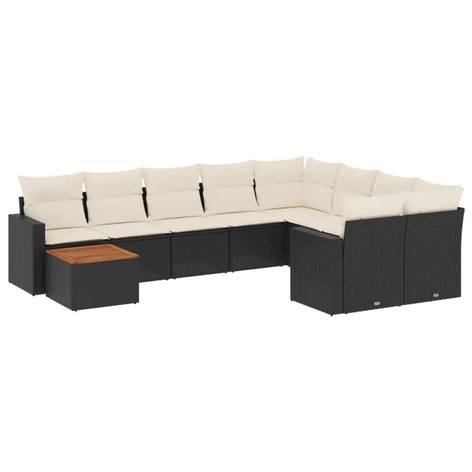 vidaXL 10-Tlg Garten-Sofagarnitur mit Kissen Schwarz Poly Rattan 3224285 günstig online kaufen
