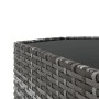 Detailansicht: Grauer Poly Rattan Couchtisch mit Glasplatte des vidaXL Garten Lounge Sets
