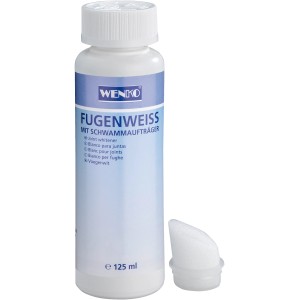 Wenko Fugenweiß 125ml Flasche mit Schwammaufträger für saubere Fugen.