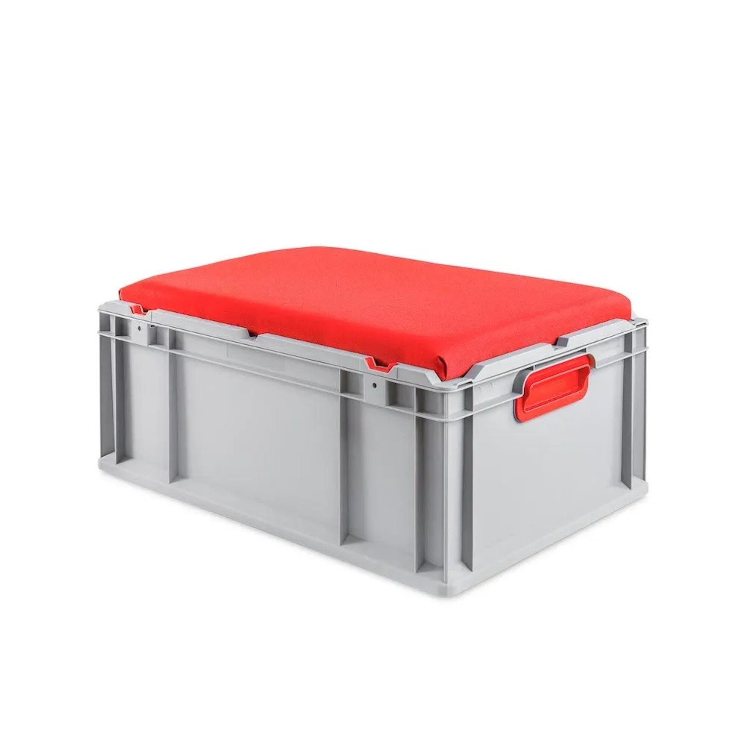 Eurobox NextGen Seat Box Rot HxBxT 26,5 x 40 x 60 cm 44 Liter Griffe Geschlossen Eurobehälter Sitzbox Transportbox