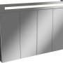 Fackelmann Spiegelschrank LINO Dark Oak, 11 cm breit, mit Beleuchtung und Softclose-Türen.