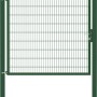 Grünes Einzeltor Flexo Plus 200x180 cm mit Pfosten für Gartenzäune.