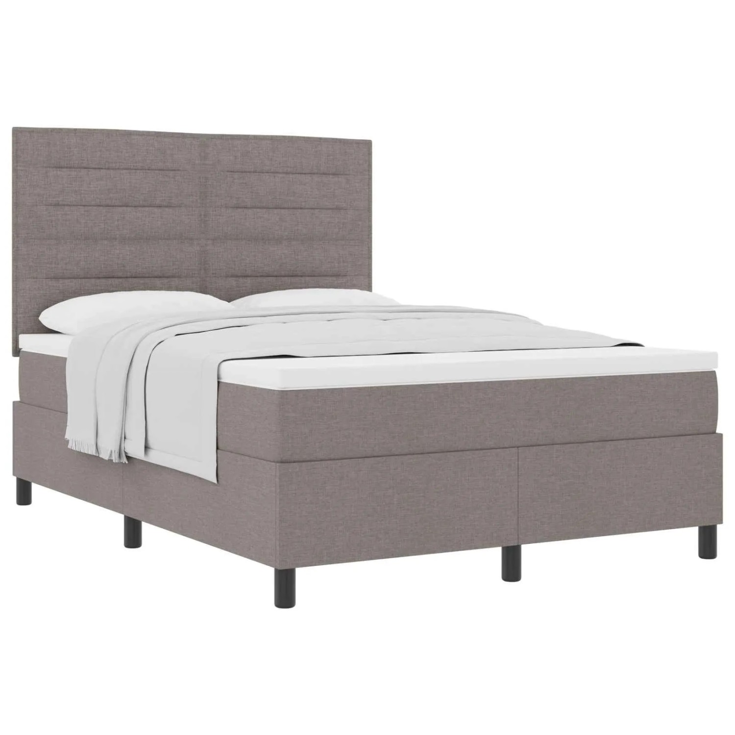 vidaXL Boxspringbett mit Matratze Taupe 140 x 190 cm Stoff 3339312 günstig online kaufen