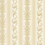 Vliestapete Hermitage mit Streifen, Ornamenten und Glanz in Gold und Creme.