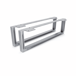 HEVVA Möbelfüße GRAZ 15 cm Hoch 50 cm Tief 2er Set Rohstahl-Klarlack