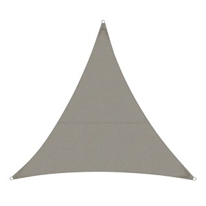 Dreieckiges, wasserabweisendes Sonnensegel in Grau für Garten, Terrasse und Balkon.