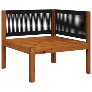 vidaXL Garten-Ecksofa mit Kissen Holz Akazie & Seil 312428
