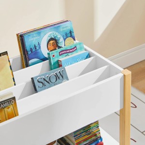 SoBuy Kinder Bücherregal KMB35-W, weißes Regal mit Ablagen für Kinderbücher und Spielzeug.
