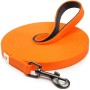 Orange Rudelkönig Schleppleine, 10 m, PVC-beschichtet, mit Karabiner und Handschlaufe.