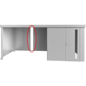 Biohort Lichtpaneel für Neo Gerätehaus Seitendach, silber-metallic. Acrylglas im Metallrahmen.