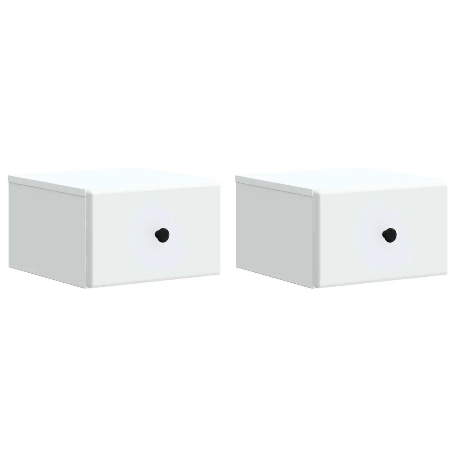 vidaXL Wandmontierter Nachttisch 2 Stk Weiß 34,5 x 33 x 20 cm 899106
