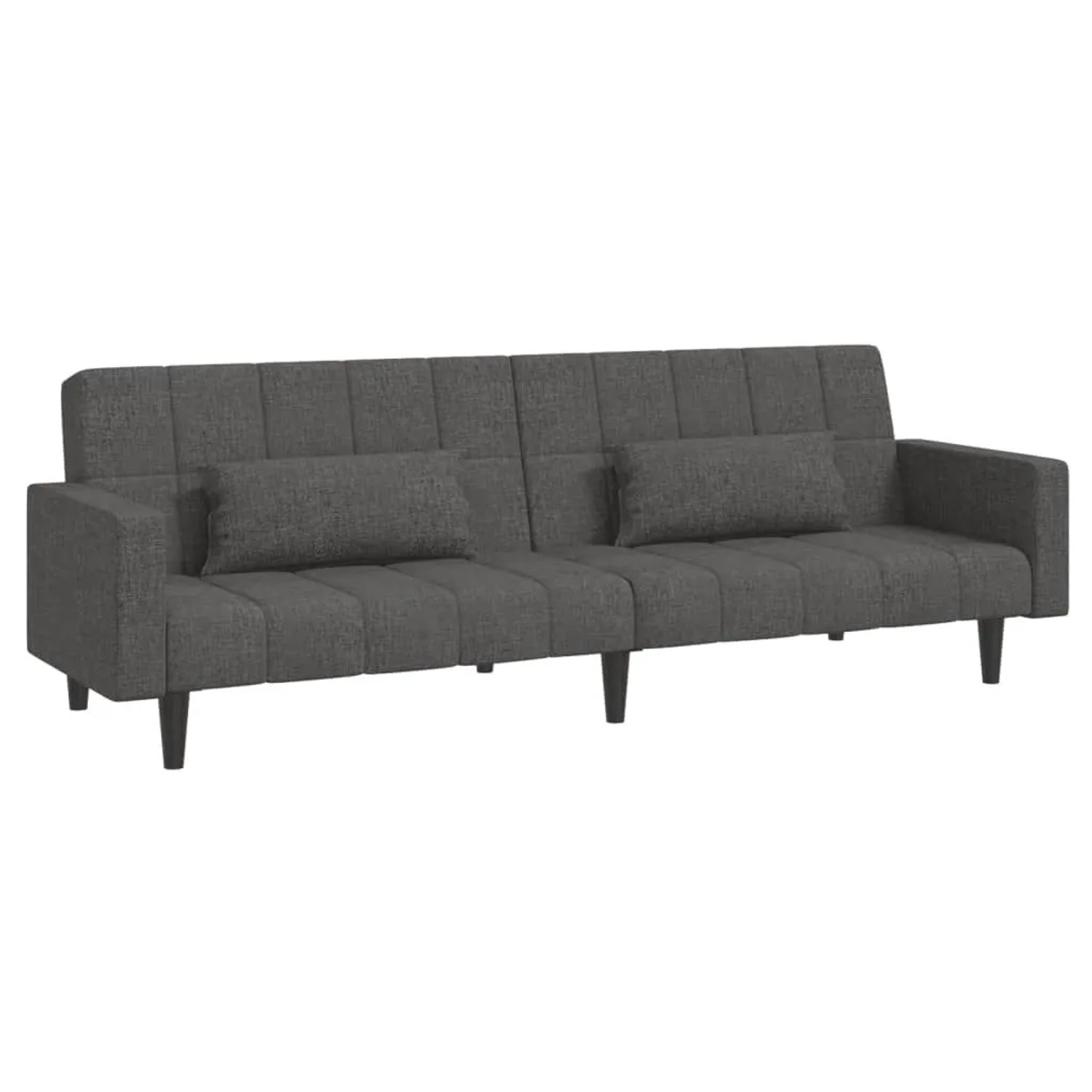 vidaXL Schlafsofa 2-Sitzer mit 2 Kissen Dunkelgrau Stoff 375834 günstig online kaufen