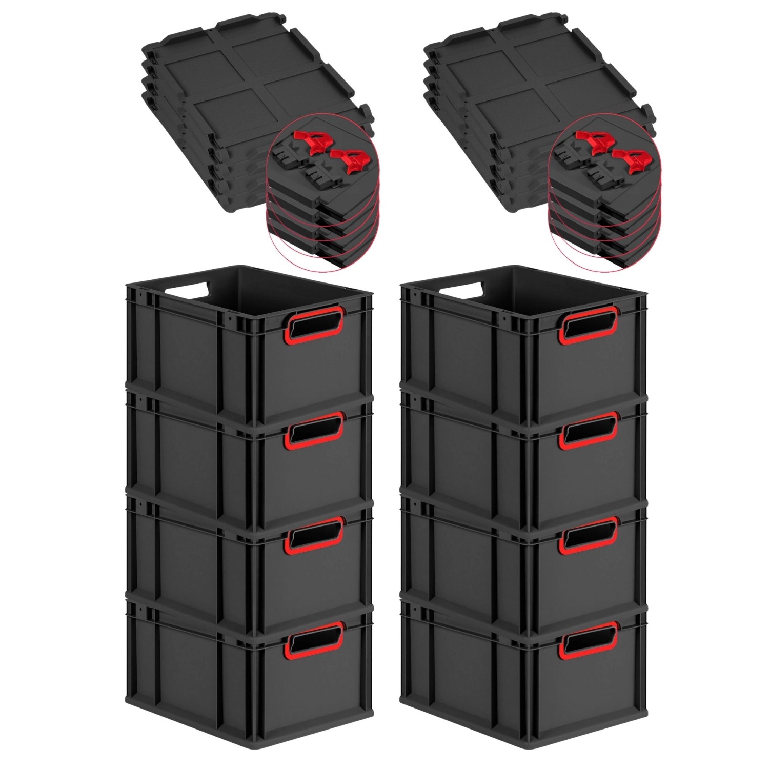PROREGAL SuperSparSet 8x Eurobox Nextgen Color Mit Scharnierdeckel HxBxT 22 günstig online kaufen