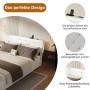PXloue Polsterbett Doppelbett 140/200 mit LED USB Höhenverstellbares Kopfteil_8