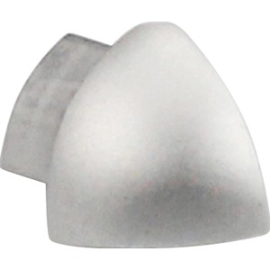 Ecke Viertelkreis-Abschlussprofil, Alu eloxiert, Silber matt, 10 mm, 2 Stück