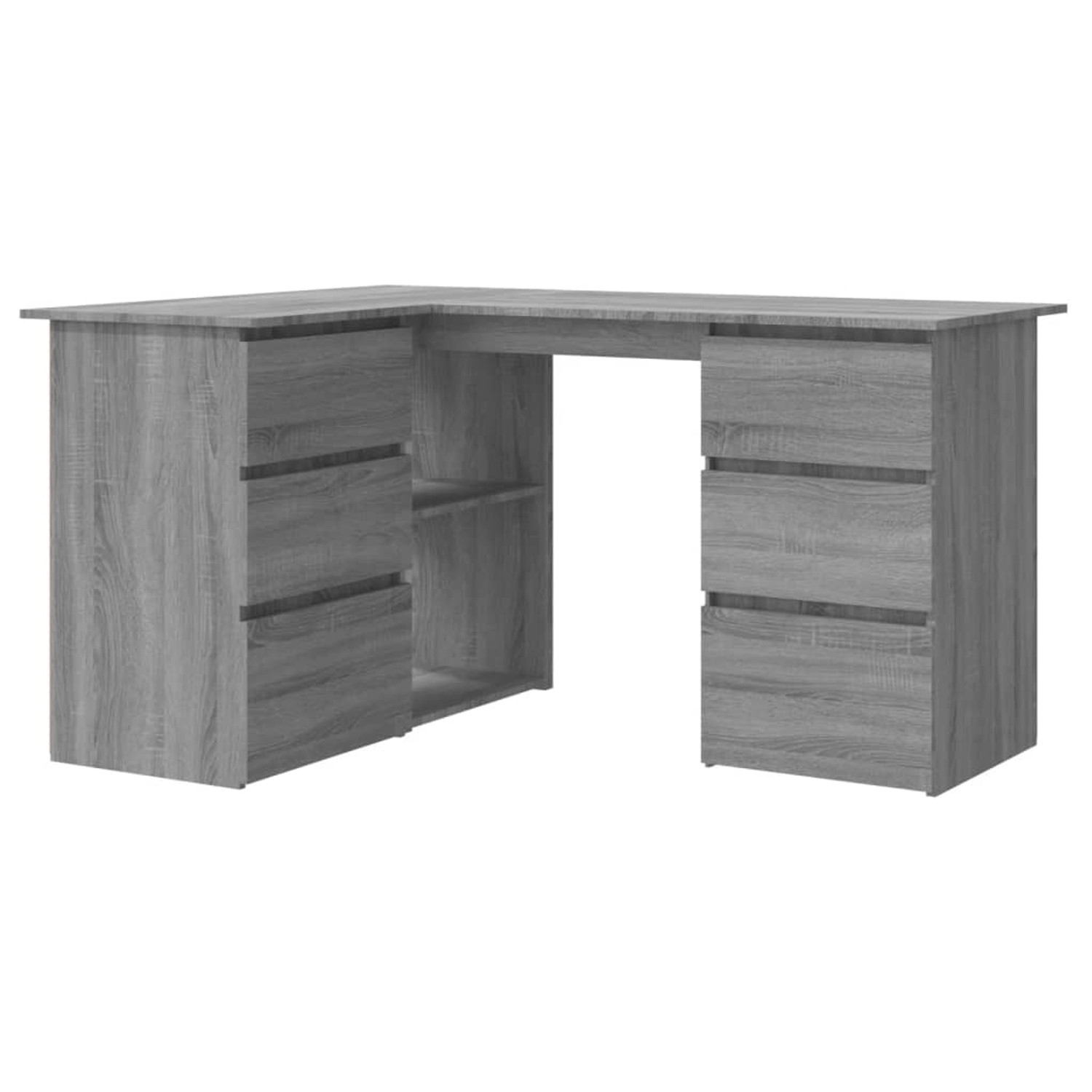 vidaXL Eckschreibtisch Grau Sonoma 145x100x76 cm Holzwerkstoff 815442 günstig online kaufen