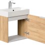 Posseik Badmöbel Cubi Slimline, 50 cm, Eiche Gold, mit offenstehender Tür.