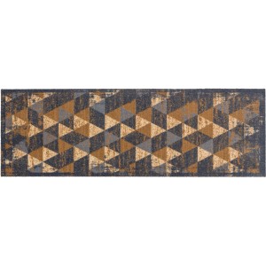 Astra Sauberlaufmatte Miabella mit Dreiecken in Grau-Braun, 50x150 cm. Schmutzfang für Innenräume.