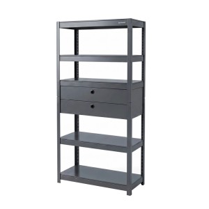 JAN NOWAK Metallregal mit Schubladen JOHNNY 180 x 80 x 42 cm Anthrazit