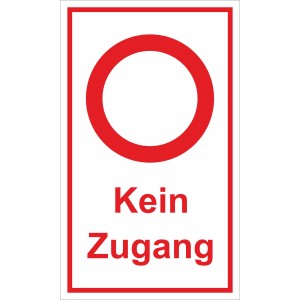 Warnschild "Kein Zugang", 25x15 cm, roter Kreis auf weißem Grund.