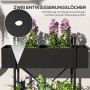 Outsunny Pflanzenständer, schwarz, mit zwei Ebenen und Entwässerungslöchern für gesunde Pflanzen.