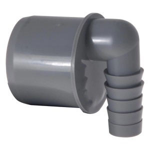 Grauer Airfit Schlauchnippel DN 50 aus Kunststoff für HT-Rohr-Anschluss.