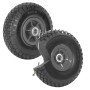 2er Set TRUTZHOLM Sackkarrenräder, 260x85mm, pannensicher, grau. Ideal für Baumaschinen und Handwagen.