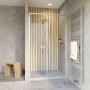 Schulte Schiebetür Trend 2.0 in Alu-Natur, Nischendusche mit ESG Glas, 200x120 cm.