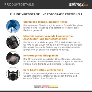 Walimex Pro 10/3,1 Video Aps-C Canon Ef-S