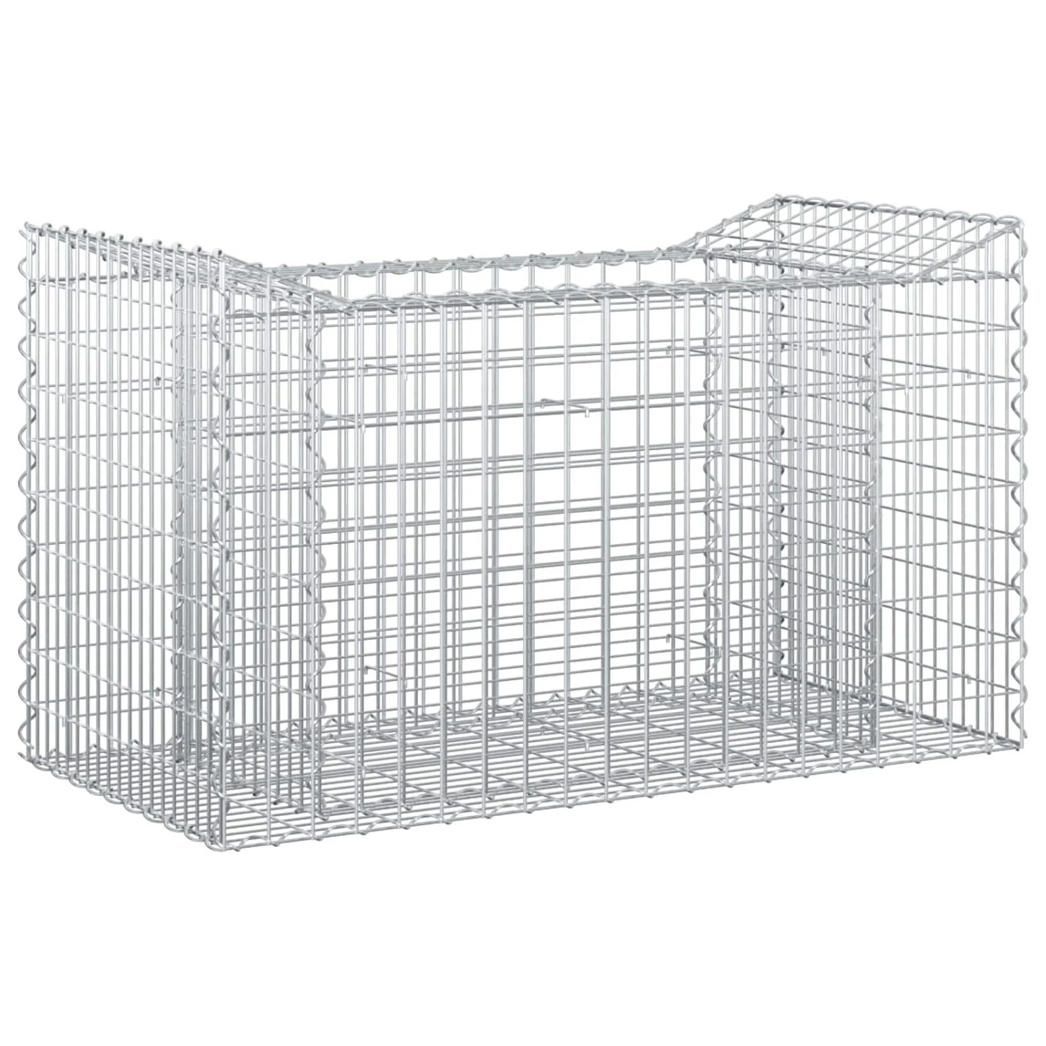 vidaXL Gabionen Hochbeet Silber 50 x 100 x 60 cm Verzinkter Stahl 42033296