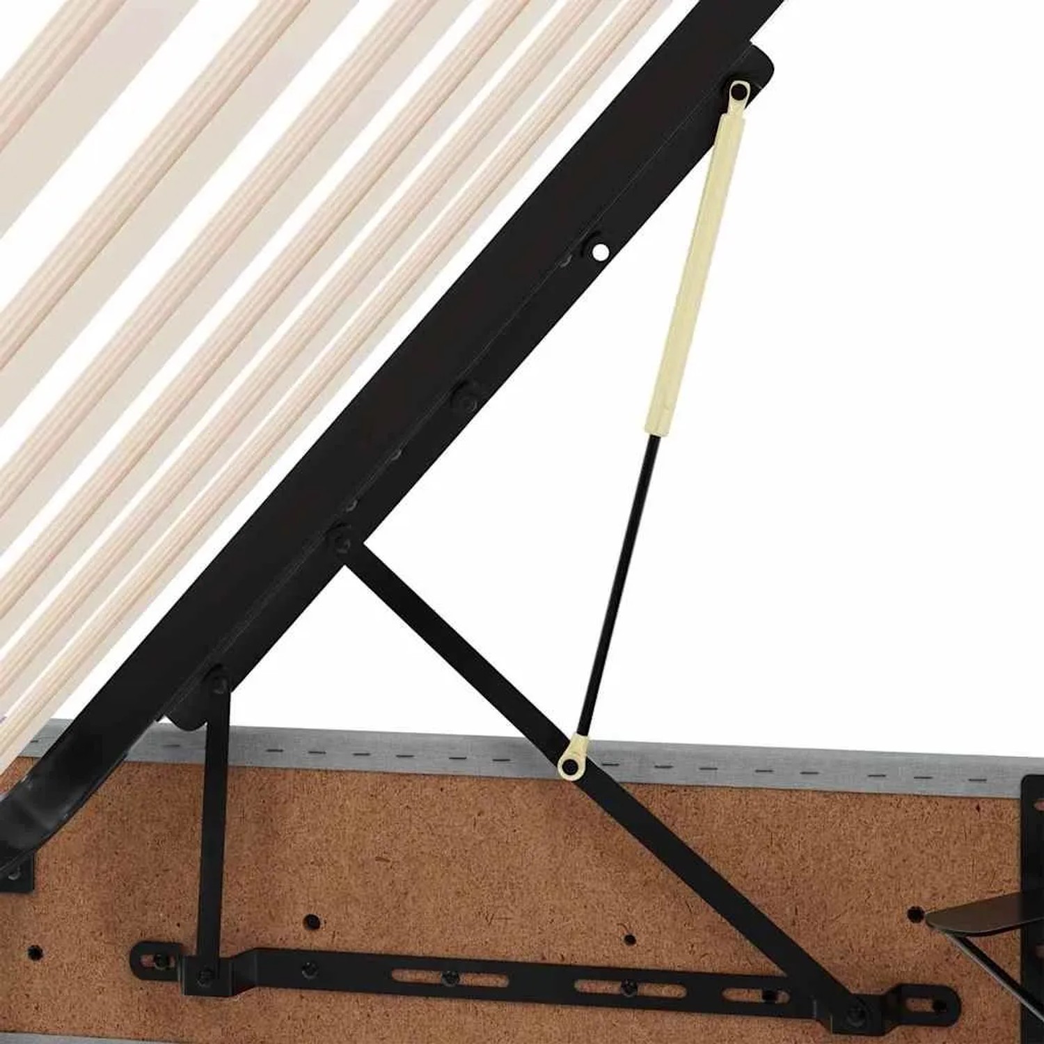 vidaXL Bett mit LED-Lichtleisten Hellgrau 200 x 200 cm Stoff 3371591_16