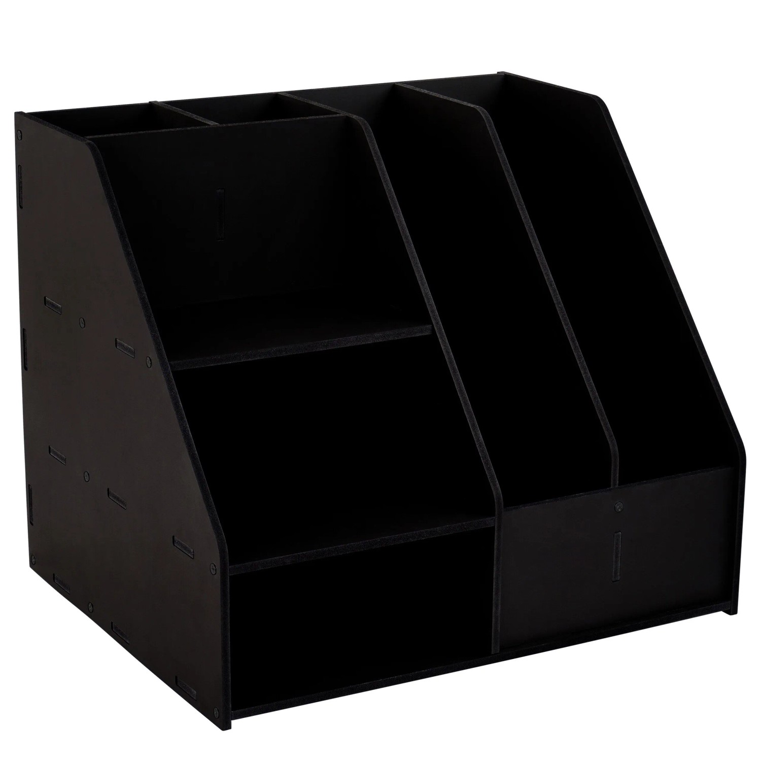 Relaxdays Dokumentenablage MDF Schwarz A4 mit 2 Dokumentenfächern