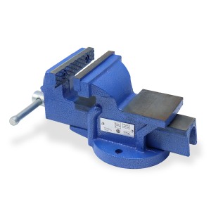 CCLIFE Schraubstock, 100mm, aus Gusseisen für Werkbank. Parallelschraubstock in Blau.