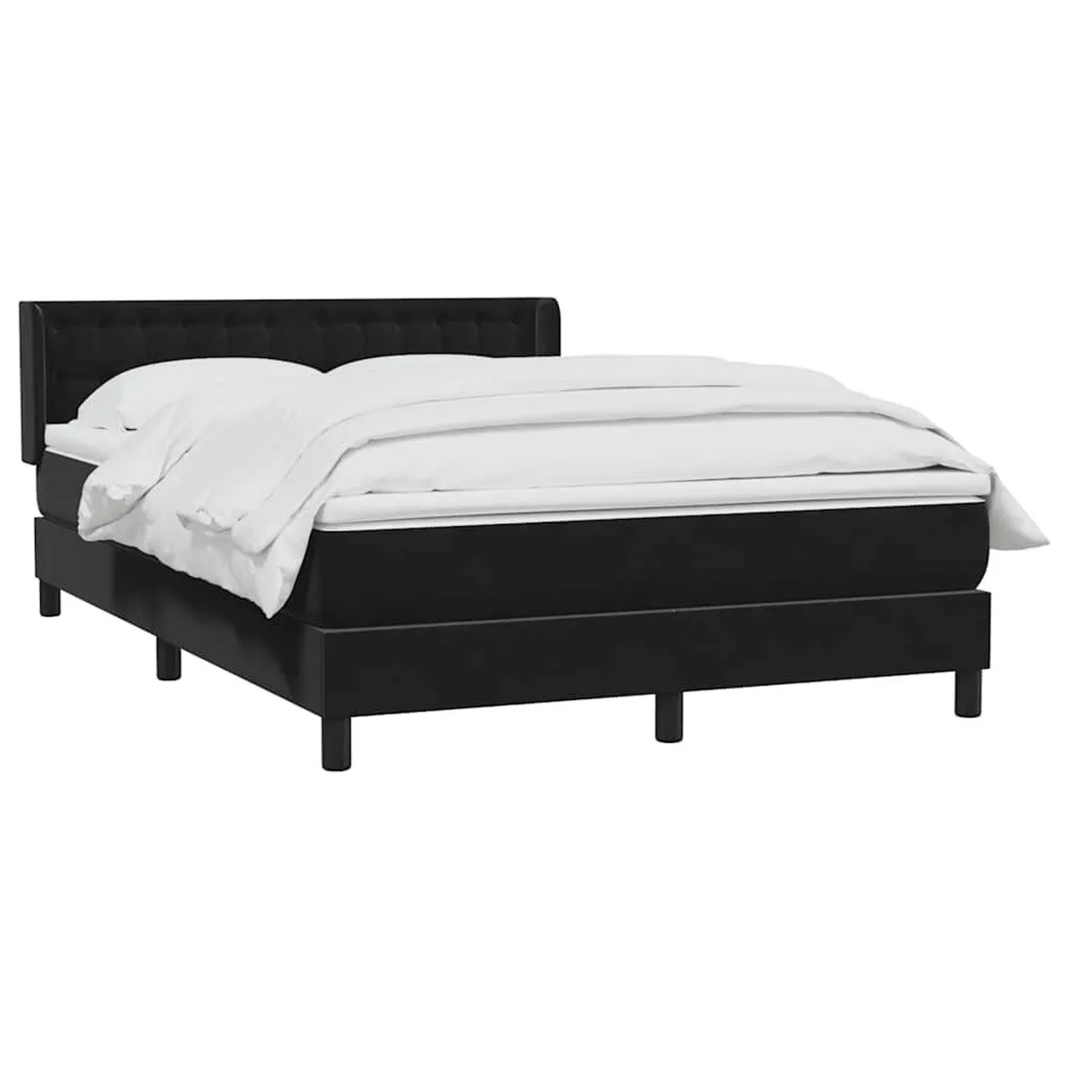 vidaXL Boxspringbett mit Matratze Schwarz 160x210 cm Samt 3318455 günstig online kaufen
