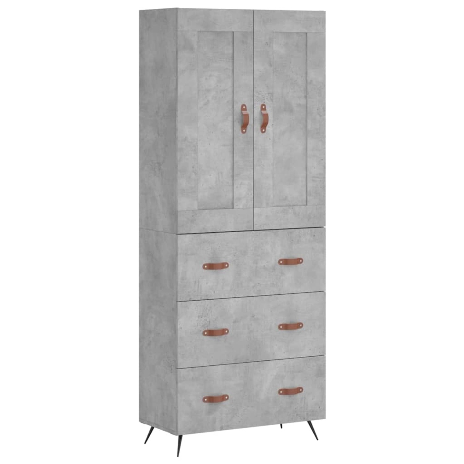 vidaXL Highboard Betongrau 69,5x34x180 cm Holzwerkstoff 3199725 günstig online kaufen