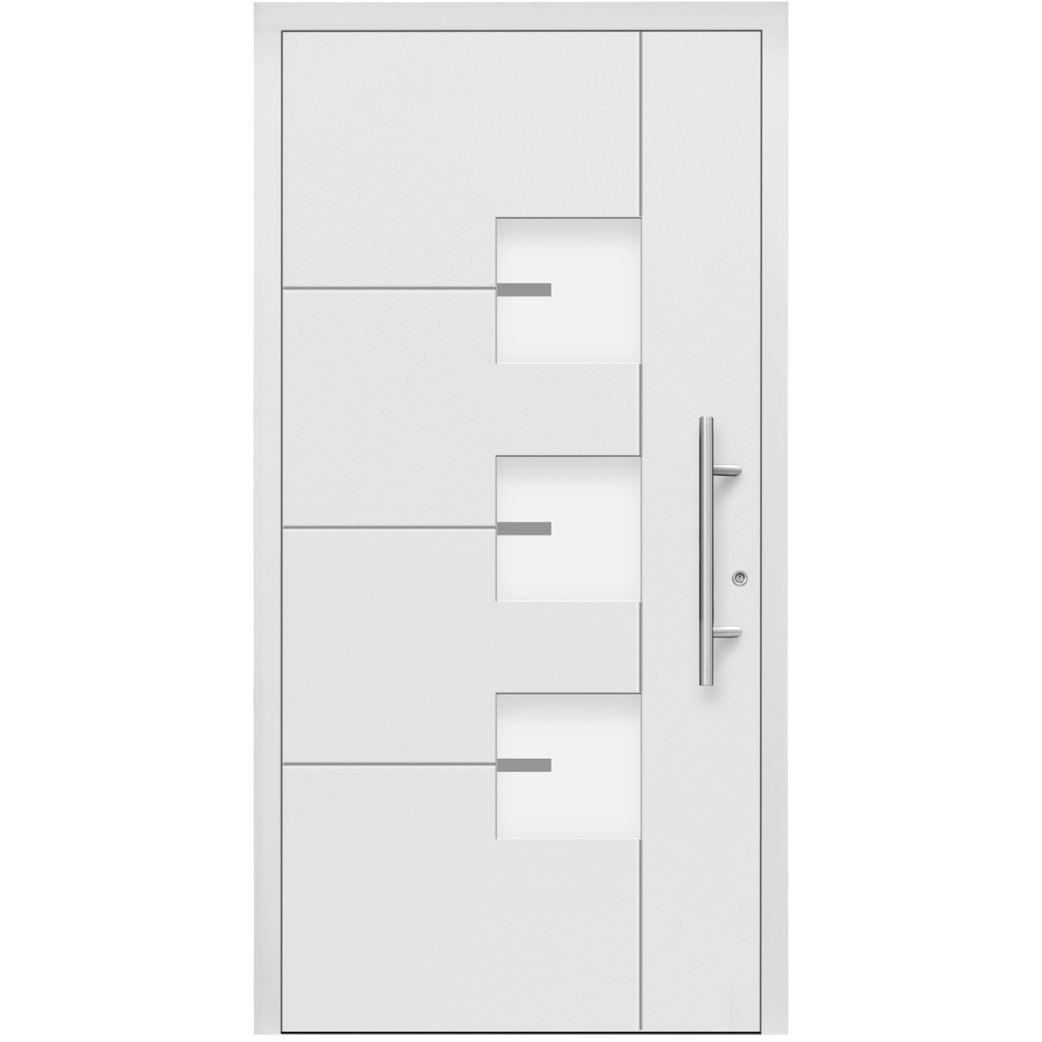 Aluminium-Haustür Moderno M330/B 110 x 210 cm Weiß Anschlag Rechts