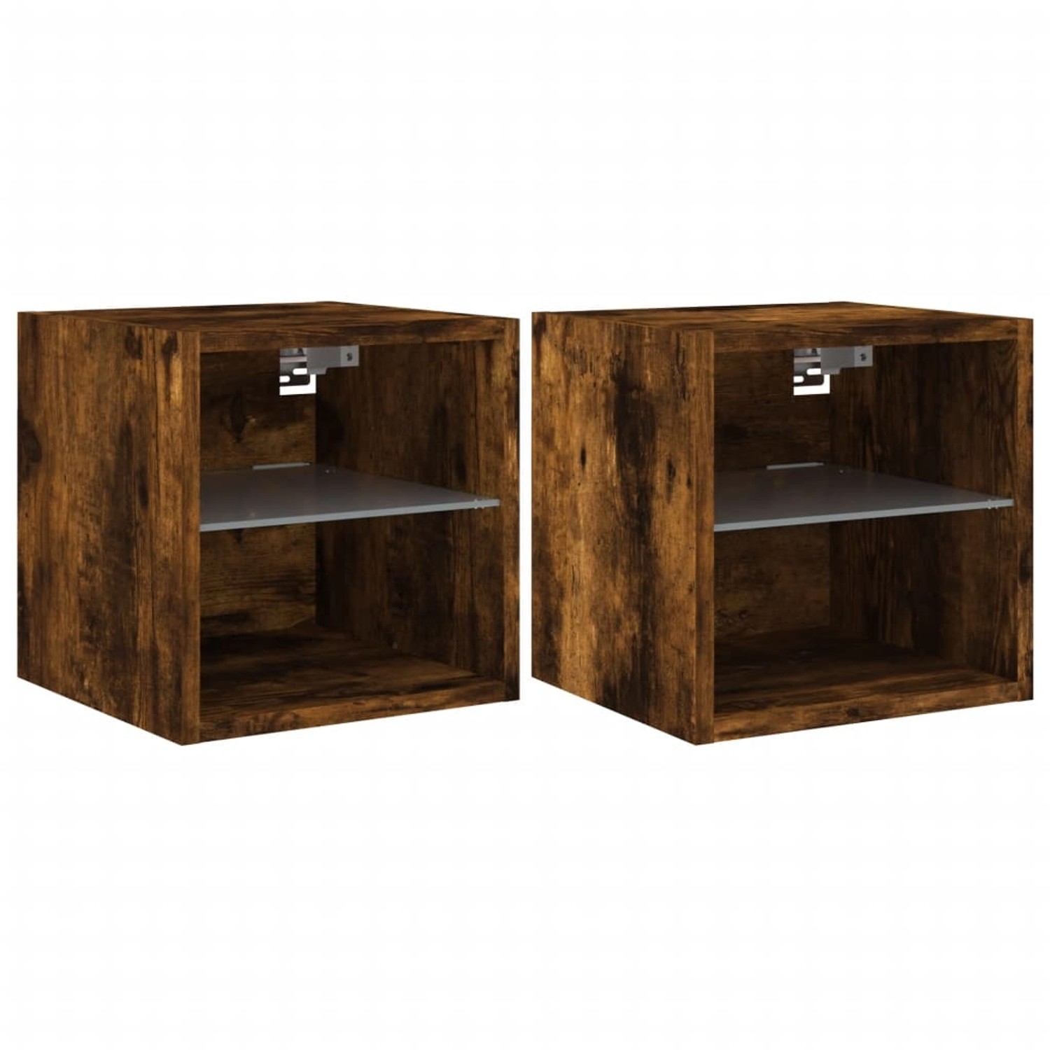 vidaXL TV-Wandschränke mit LED-Leuchten 2 Stk Räuchereiche 836982 günstig online kaufen