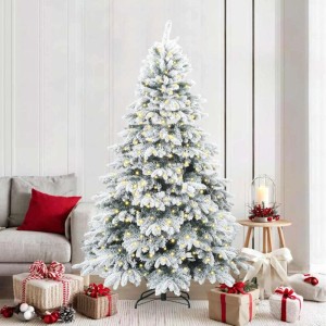 Künstlicher Weihnachtsbaum 210 cm, beschneit, mit 300 warmweißen LEDs. Festliche Deko aus PE/PVC für Ihr Zuhause.