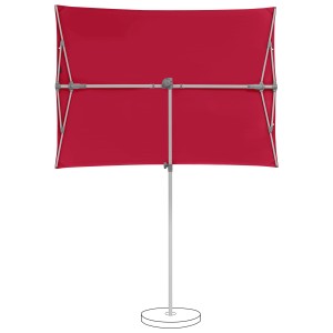 Suncomfort Marktschirm, 140 cm, rot-weinrot, mit Handöffner und UV 50+ Schutz.