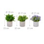Relaxdays Kunstpflanzen 3er Set Polyester Grün Lila Grau Pflegeleicht 20 cm x 17 cm bis 23 cm x 18 cm 0,45 kg_4