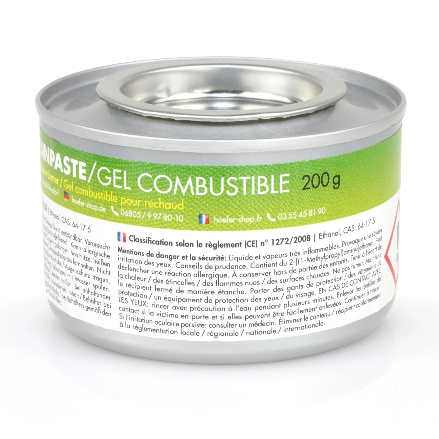 Flambiol Firegel 200g Brennpaste in Dose zum Warmhalten von Speisen.