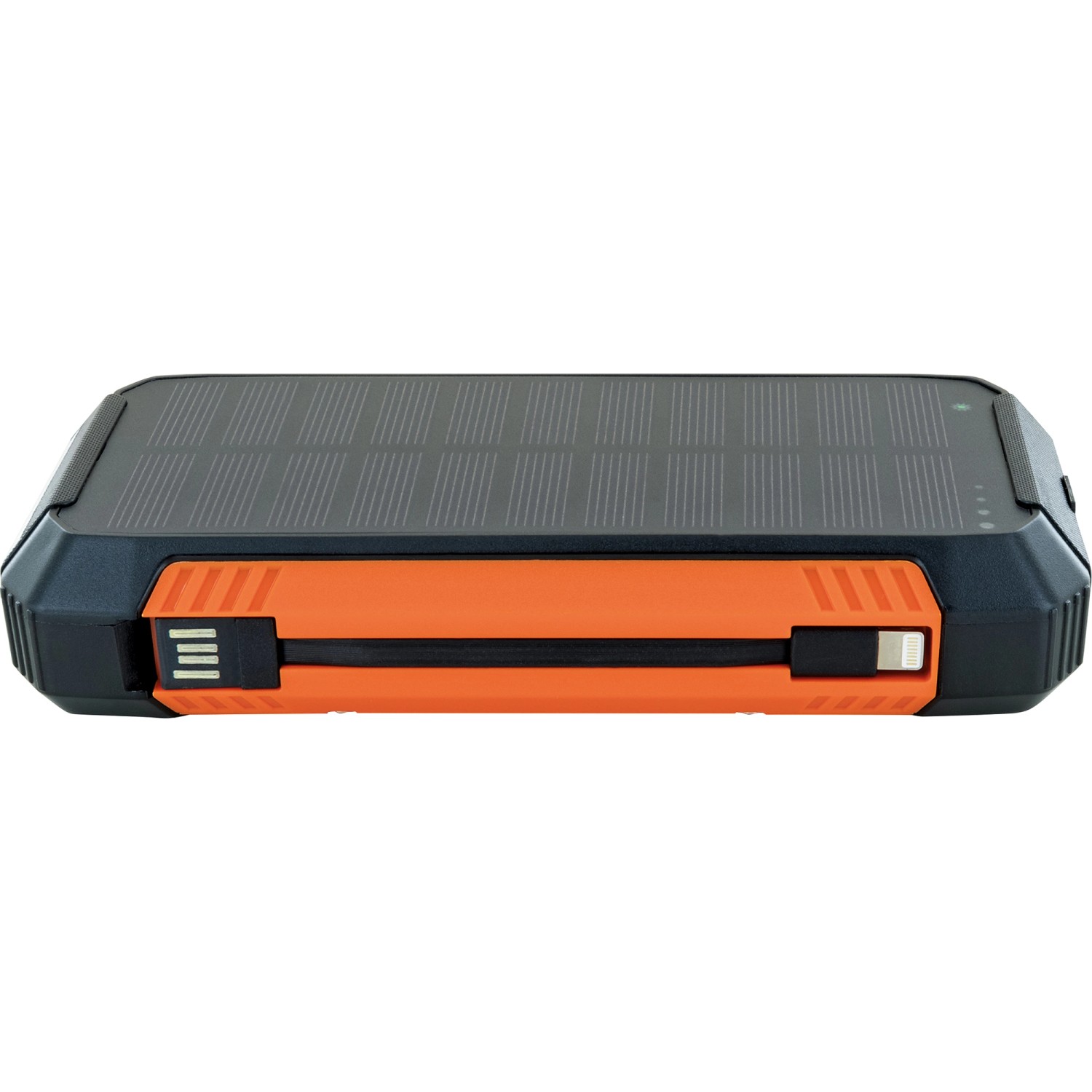 Schwaiger Solar-Powerbank mit Solarpanel und USB-Anschlüssen zum Aufladen mobiler Geräte.