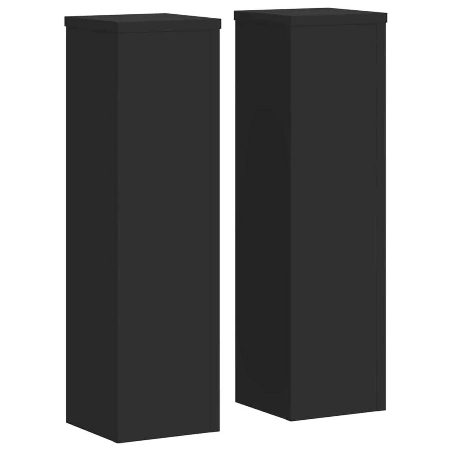 vidaXL Pflanzenständer 2 Stk Schwarz 17x17x60 cm Holzwerkstoff 852934