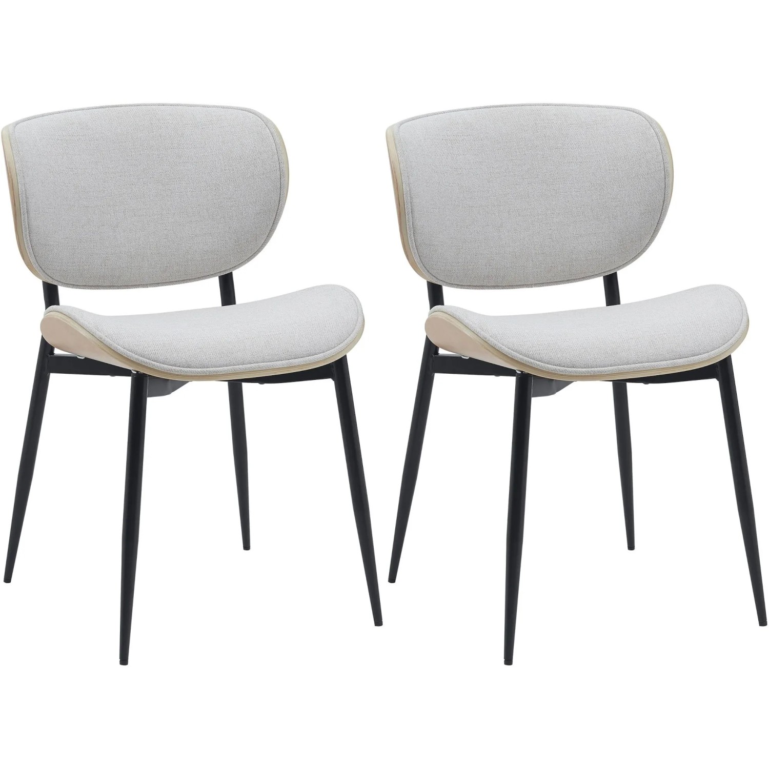 DELUKE 2er Set Esszimmerstuhl DUVAN Stoff Natura/creme 50x54x80cm Essstühle Esszimmerstühle Küchenstühle Wohnzimmerstühle