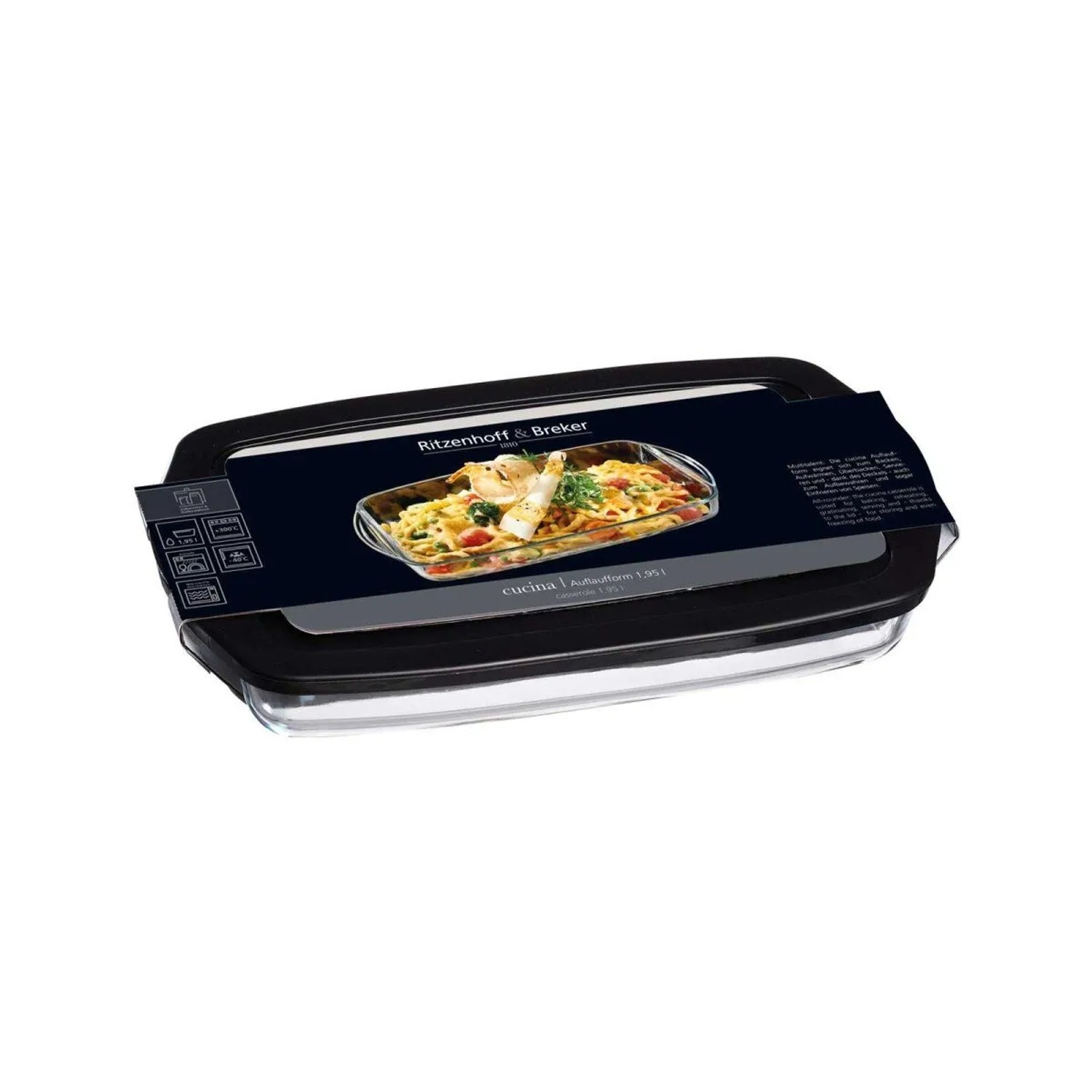 Ritzenhoff & Breker Cucina Auflaufform mit Frischhaltedeckel Rechteckig 1,95,